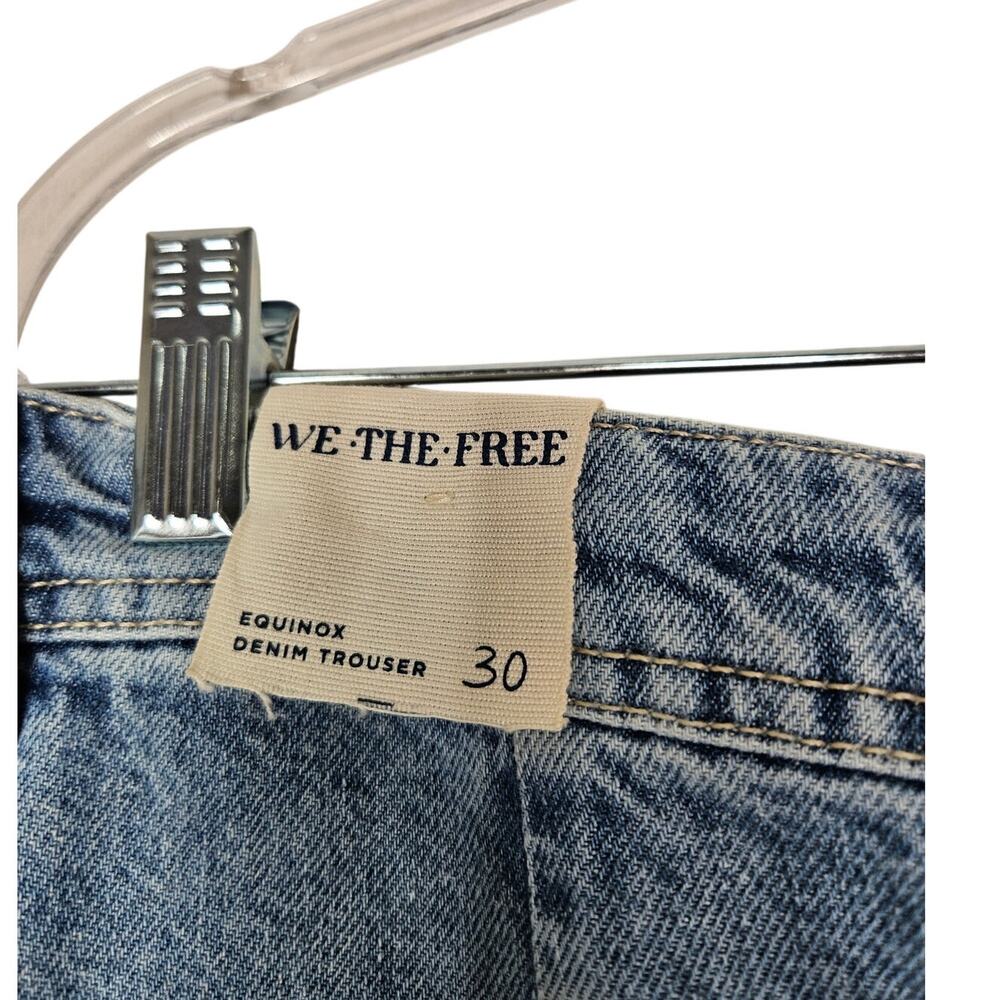 NEW Free People 30 Equinox Denim Trouser Super Wide Leg Grunge Boho Cotton - Picture 6 of 7